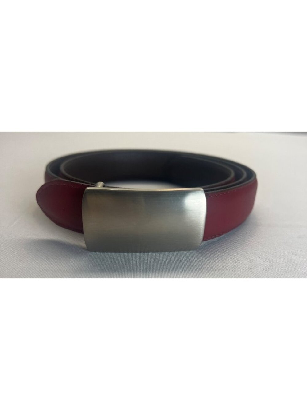Vintage Coach Leather Belt Burgundy Deep Red Mod Buckle Silver M 8526